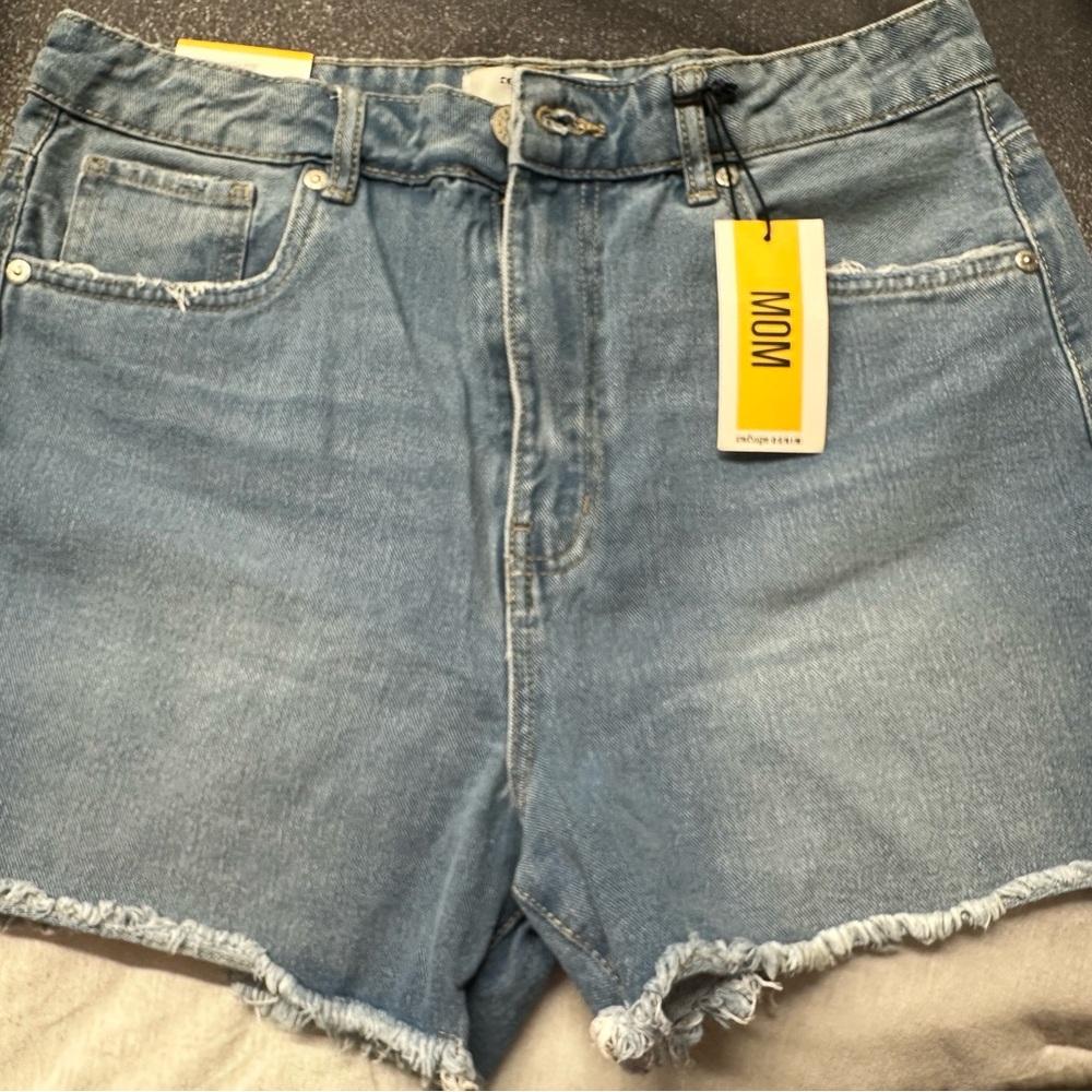 Refuge Light Blue Mom Jean Shorts